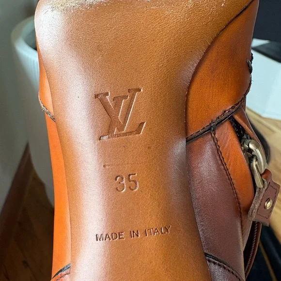Louis Vuitton Tan Leather Heeled Boots - Picture 4 of 15